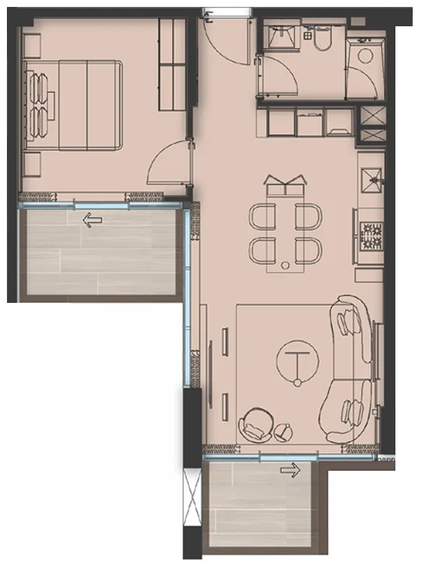 1 bedroom layout