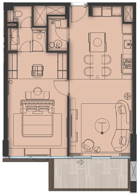 1 bedroom layout