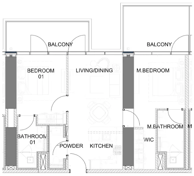 2 bedroom layout