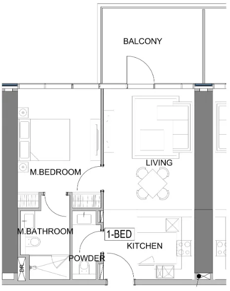 1 bedroom layout