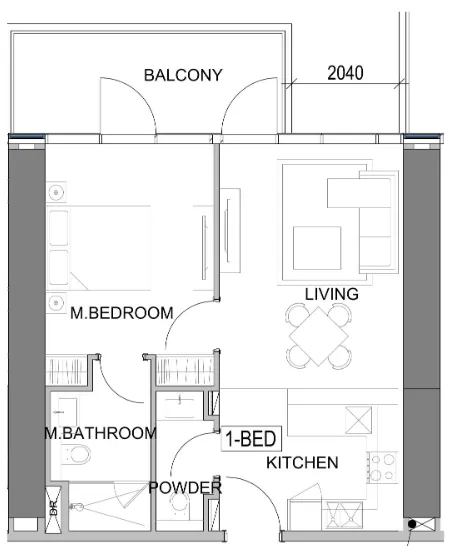 1 bedroom layout
