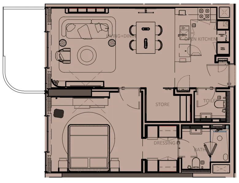 1 bedroom layout