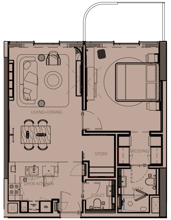 1 bedroom layout
