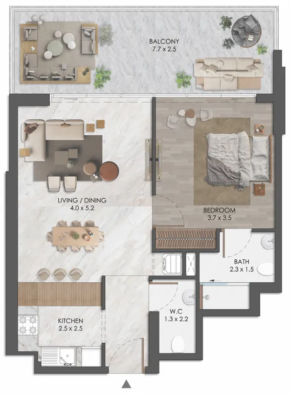 1 bedroom layout