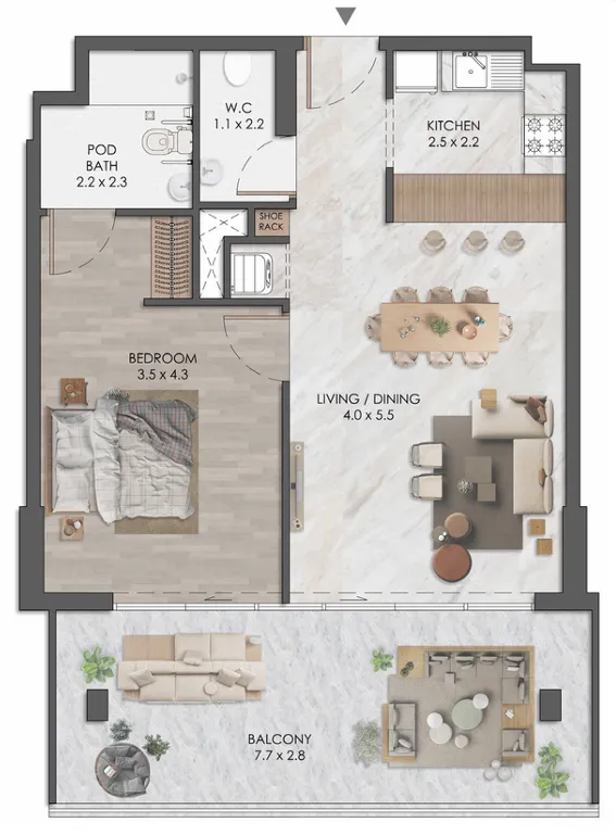1 bedroom layout