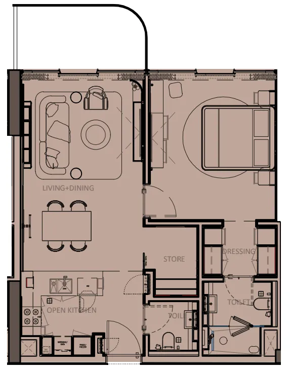 1 bedroom layout