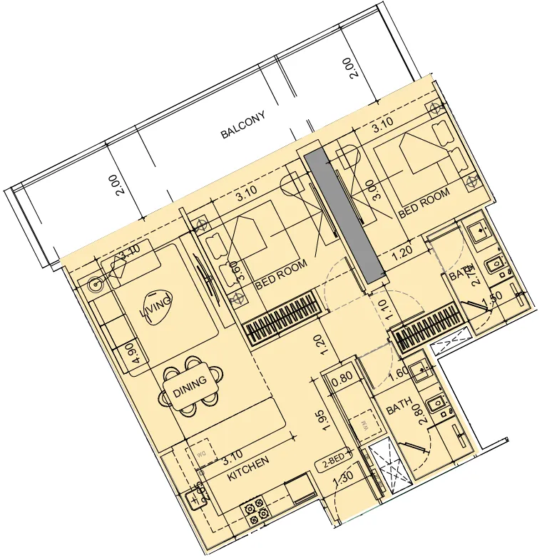 2 bedroom layout