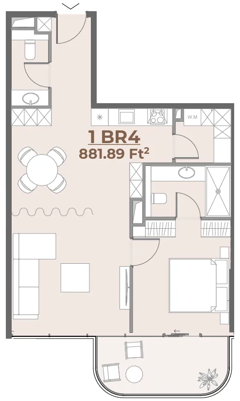 1 bedroom layout