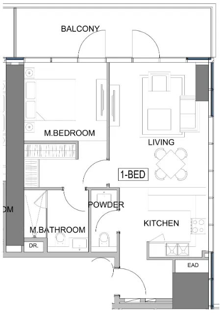 1 bedroom layout