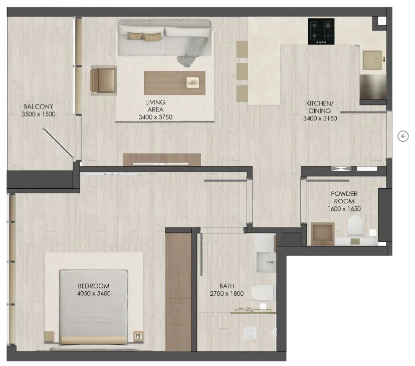 1 bedroom layout