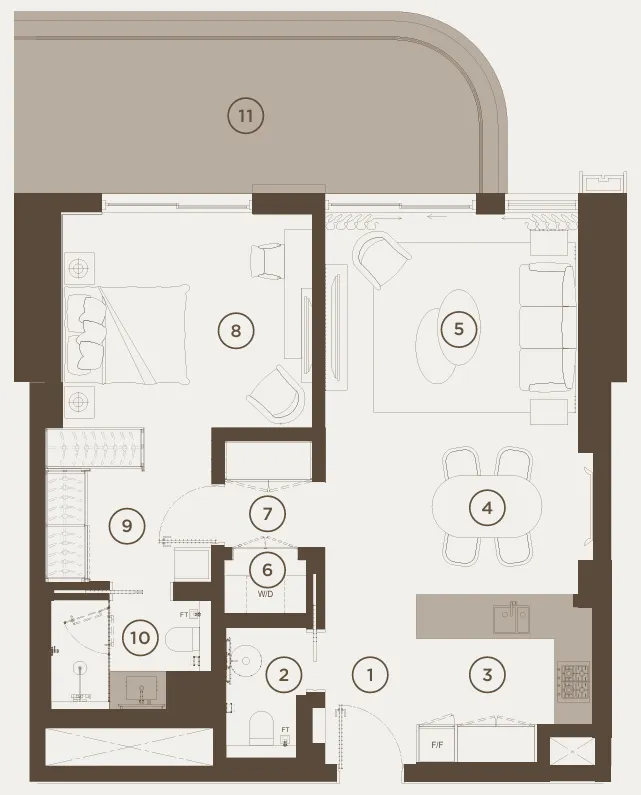 1 bedroom layout