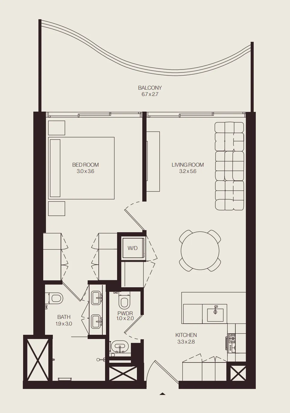 1 bedroom layout