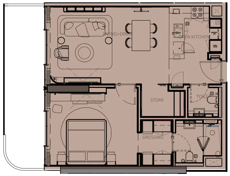 1 bedroom layout