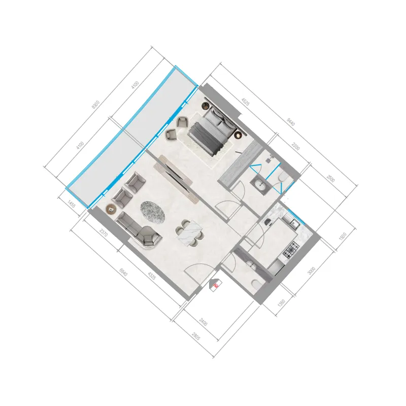 1 bedroom layout