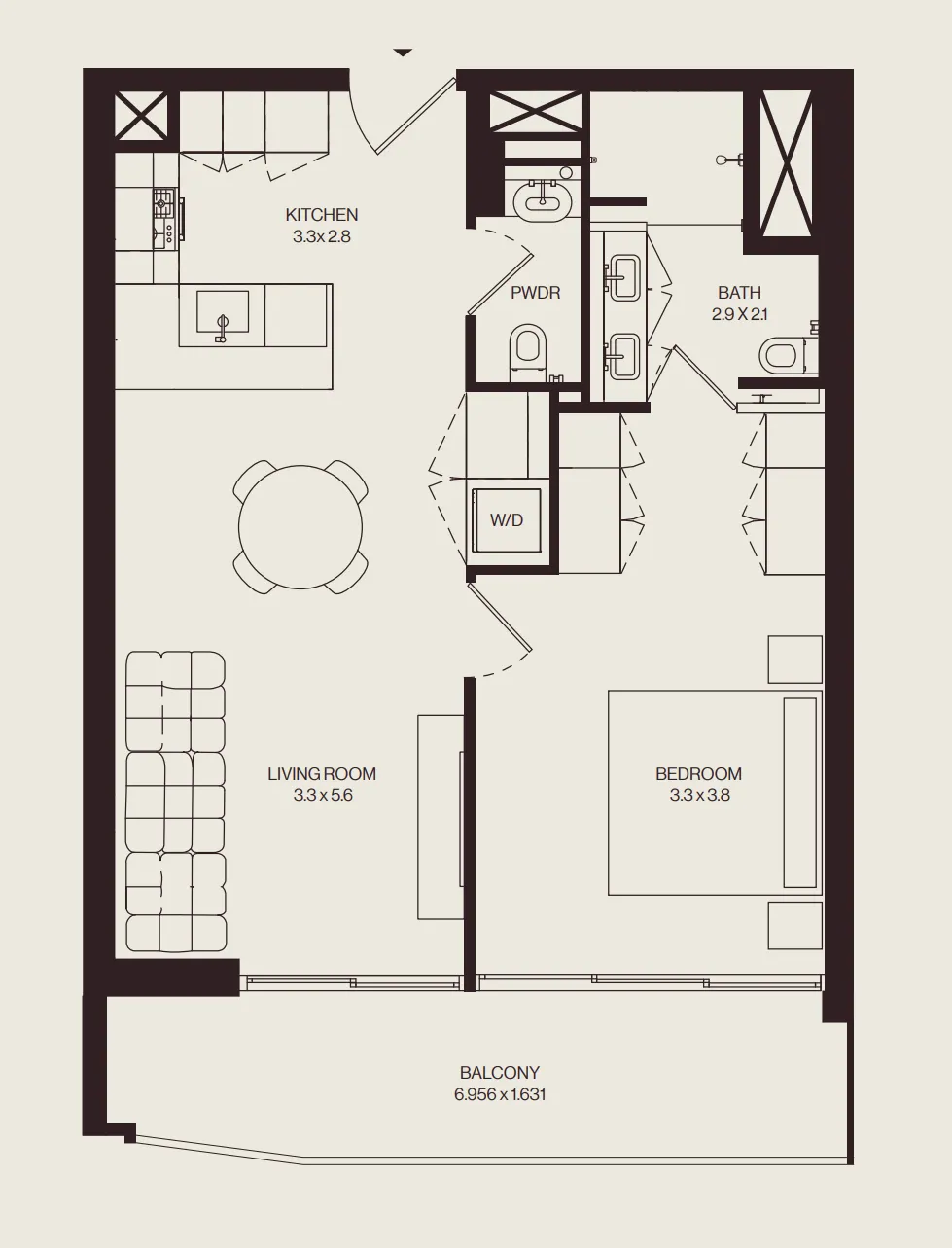 1 bedroom layout