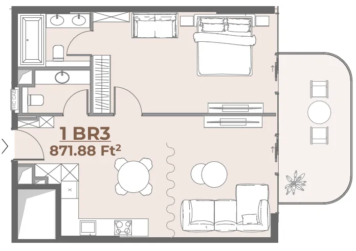1 bedroom layout