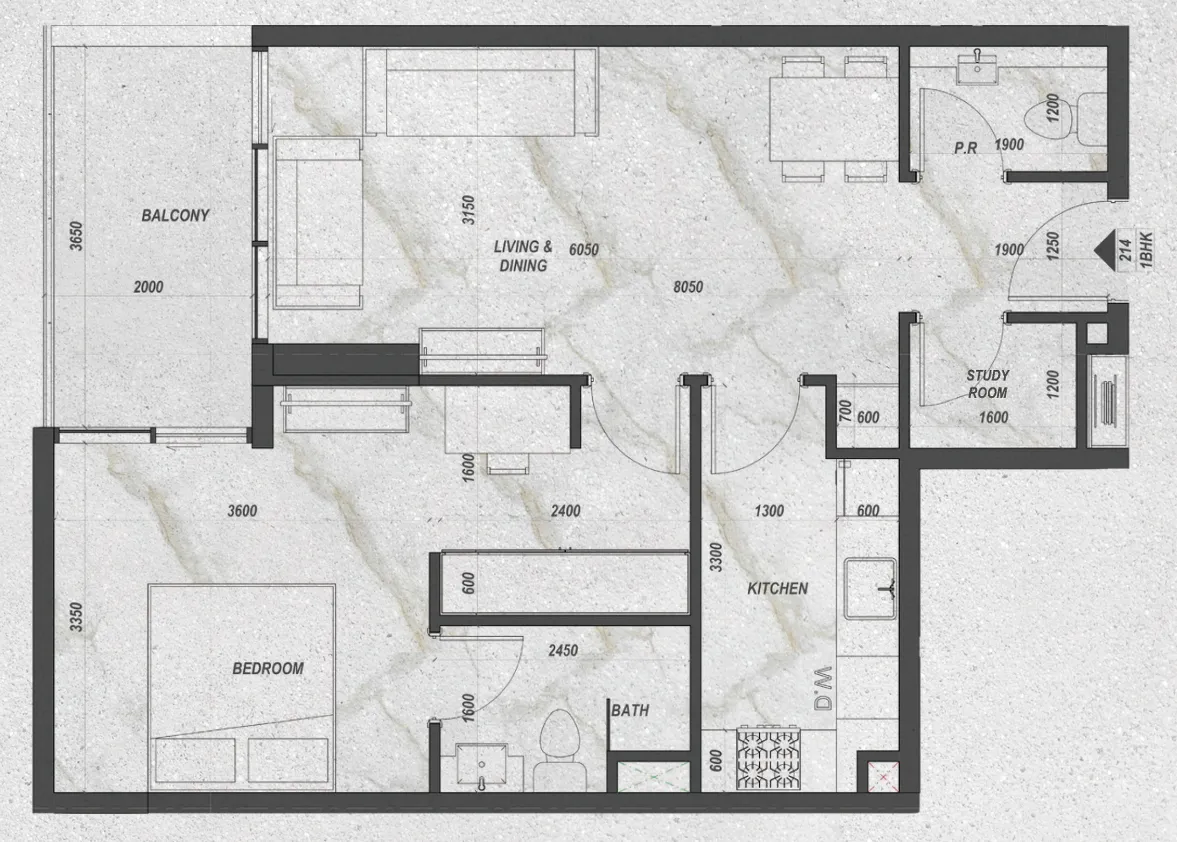 1 bedroom layout