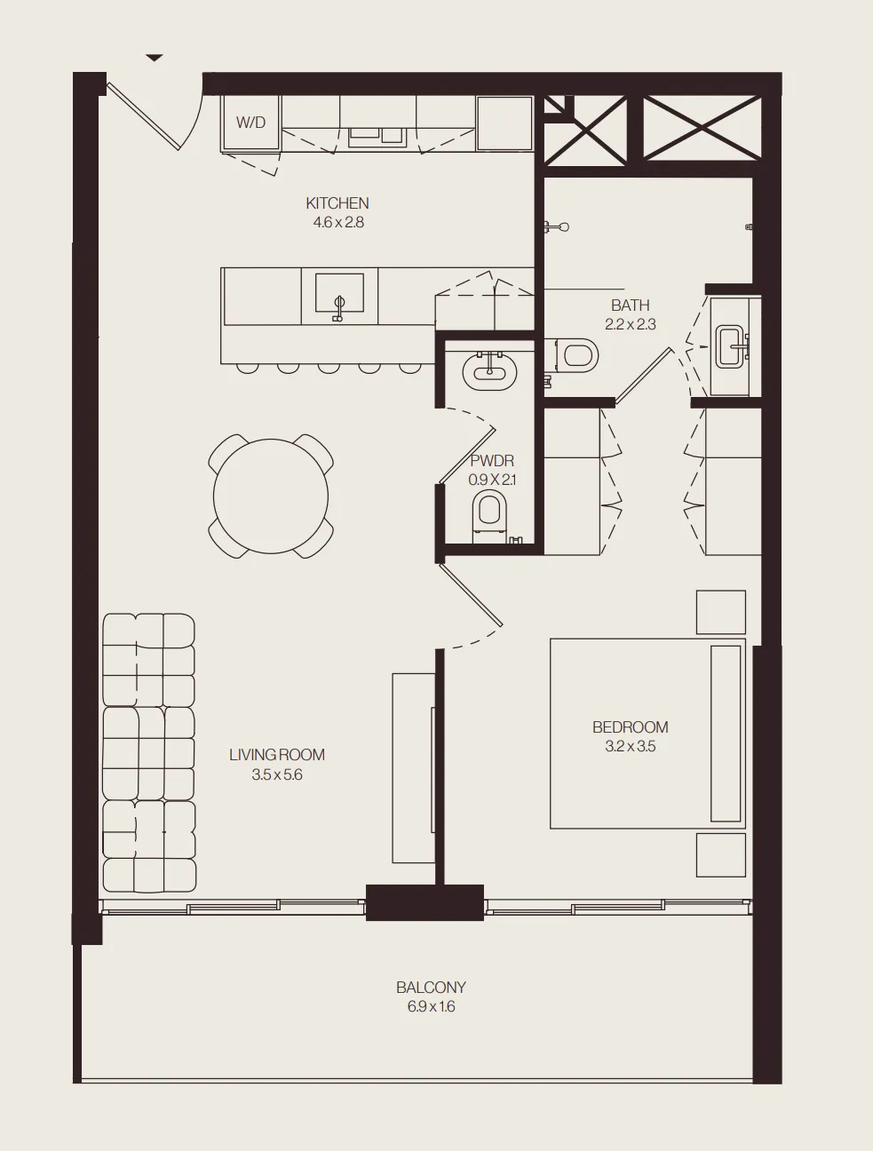 1 bedroom layout