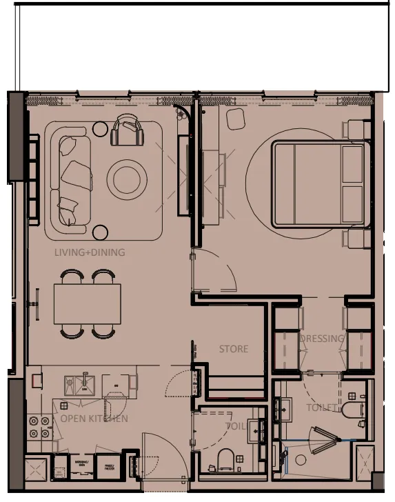 1 bedroom layout