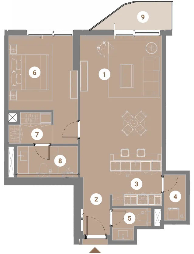 1 bedroom layout