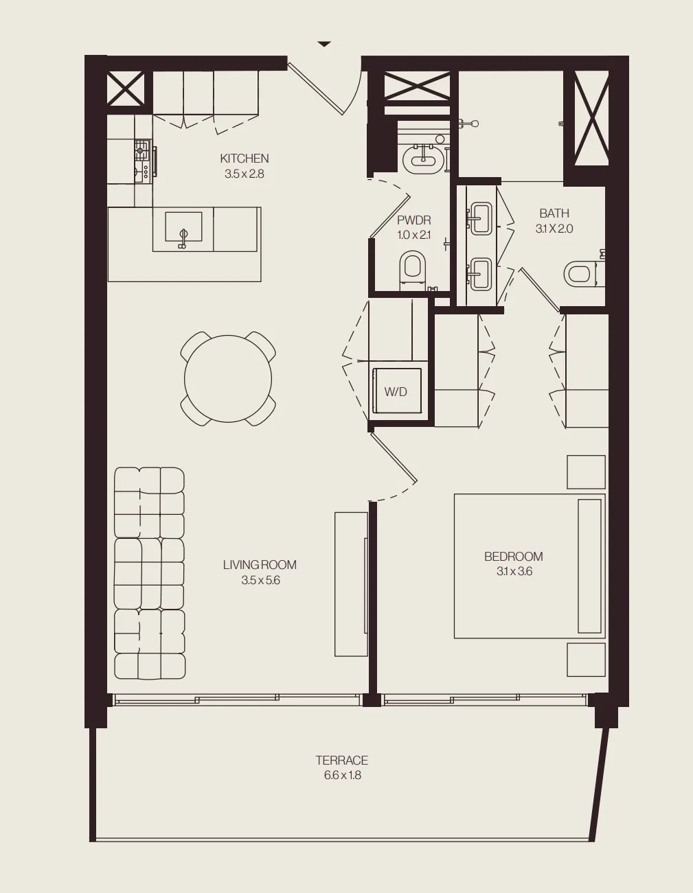 1 bedroom layout