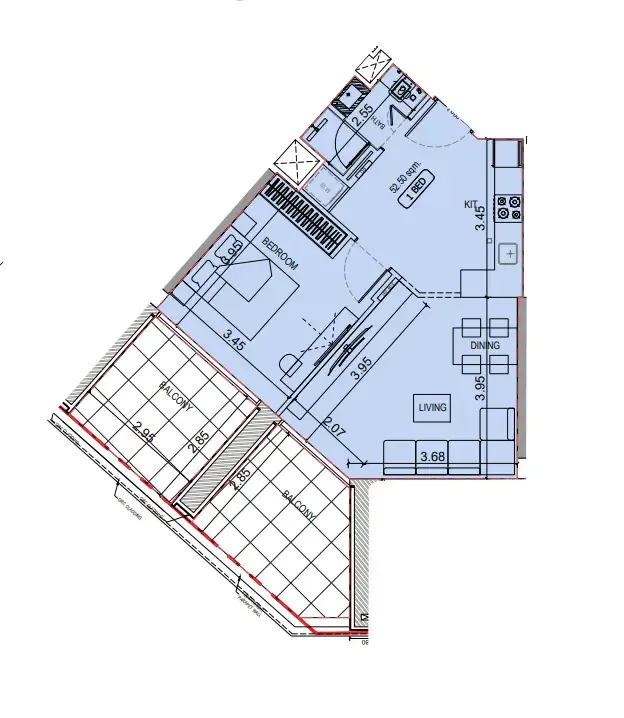 1 bedroom layout