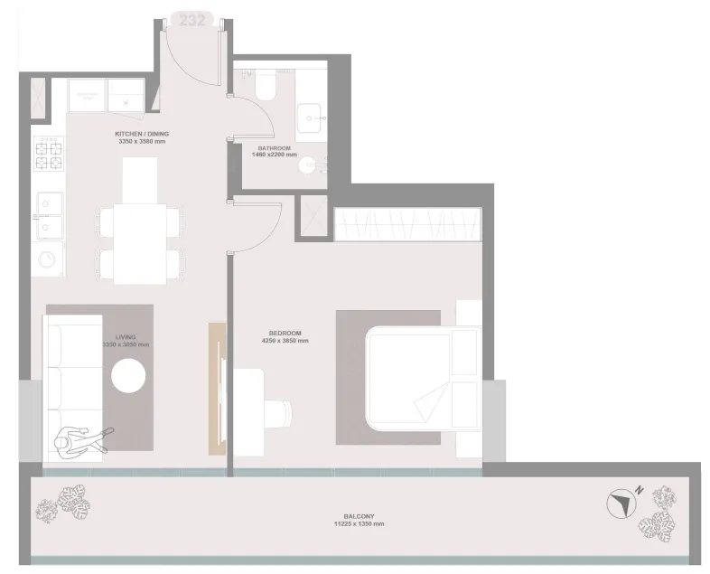 1 bedroom layout
