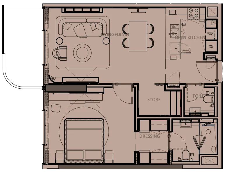 1 bedroom layout
