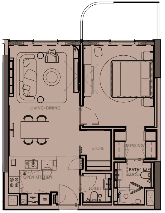 1 bedroom layout