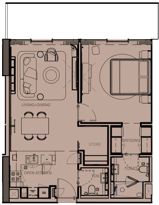 1 bedroom layout