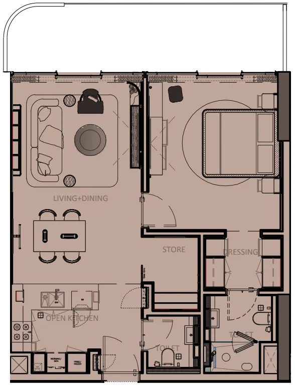 1 bedroom layout