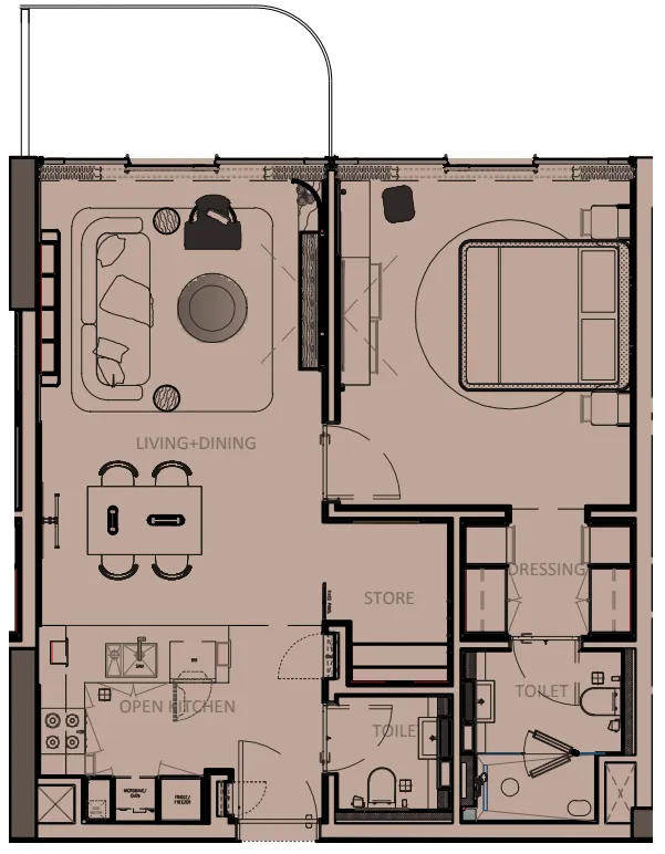1 bedroom layout