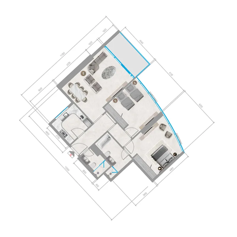 2 bedroom layout