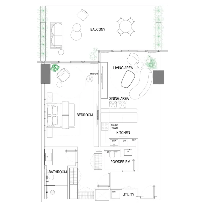1 bedroom layout