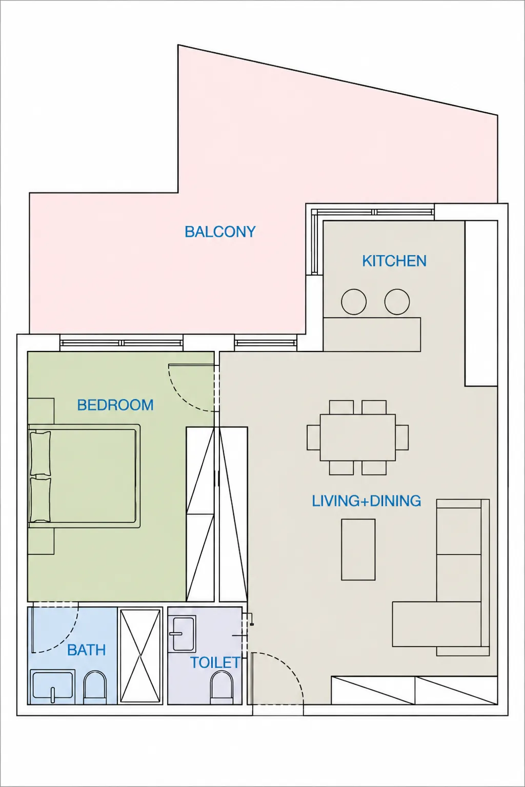 1 bedroom layout