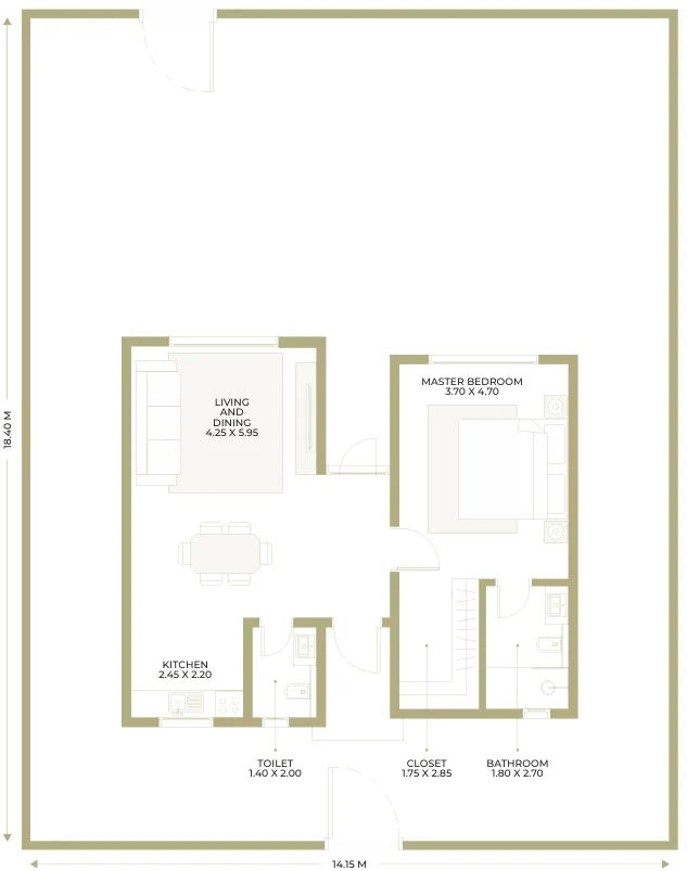 1 bedroom layout