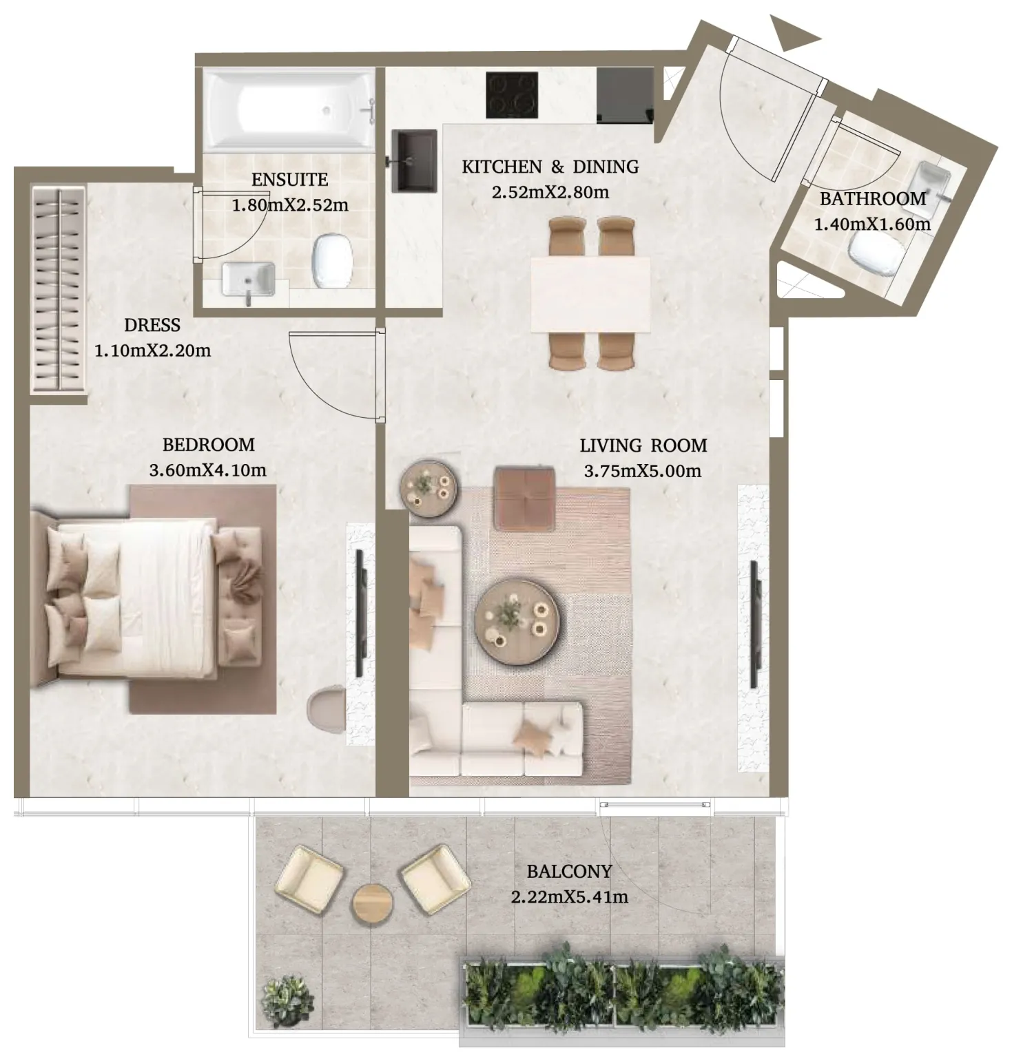1 bedroom layout