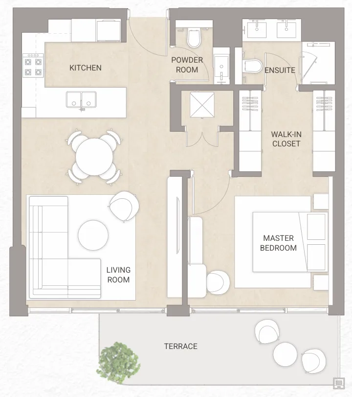 1 bedroom layout