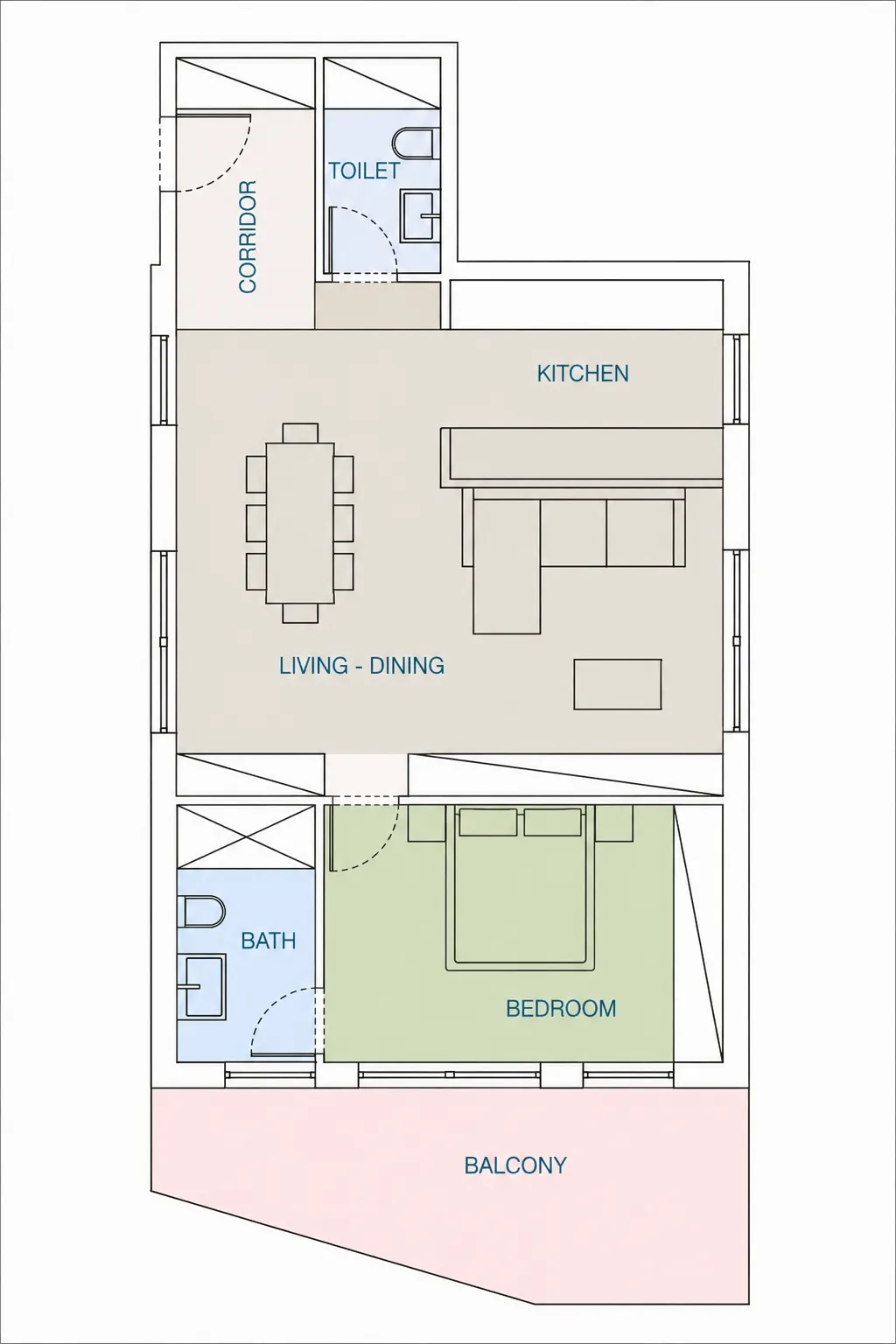 1 bedroom layout