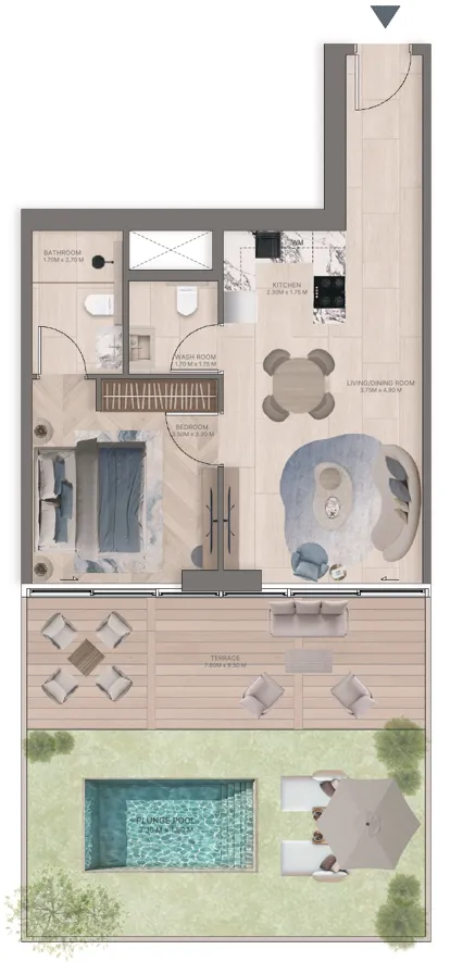 1 bedroom layout