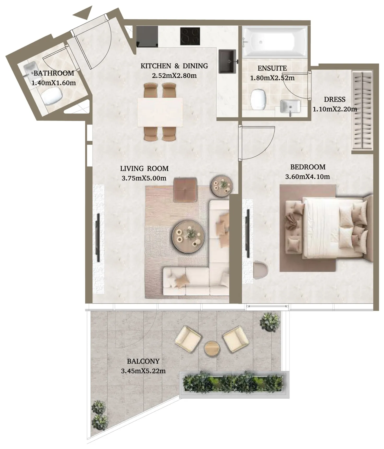 1 bedroom layout