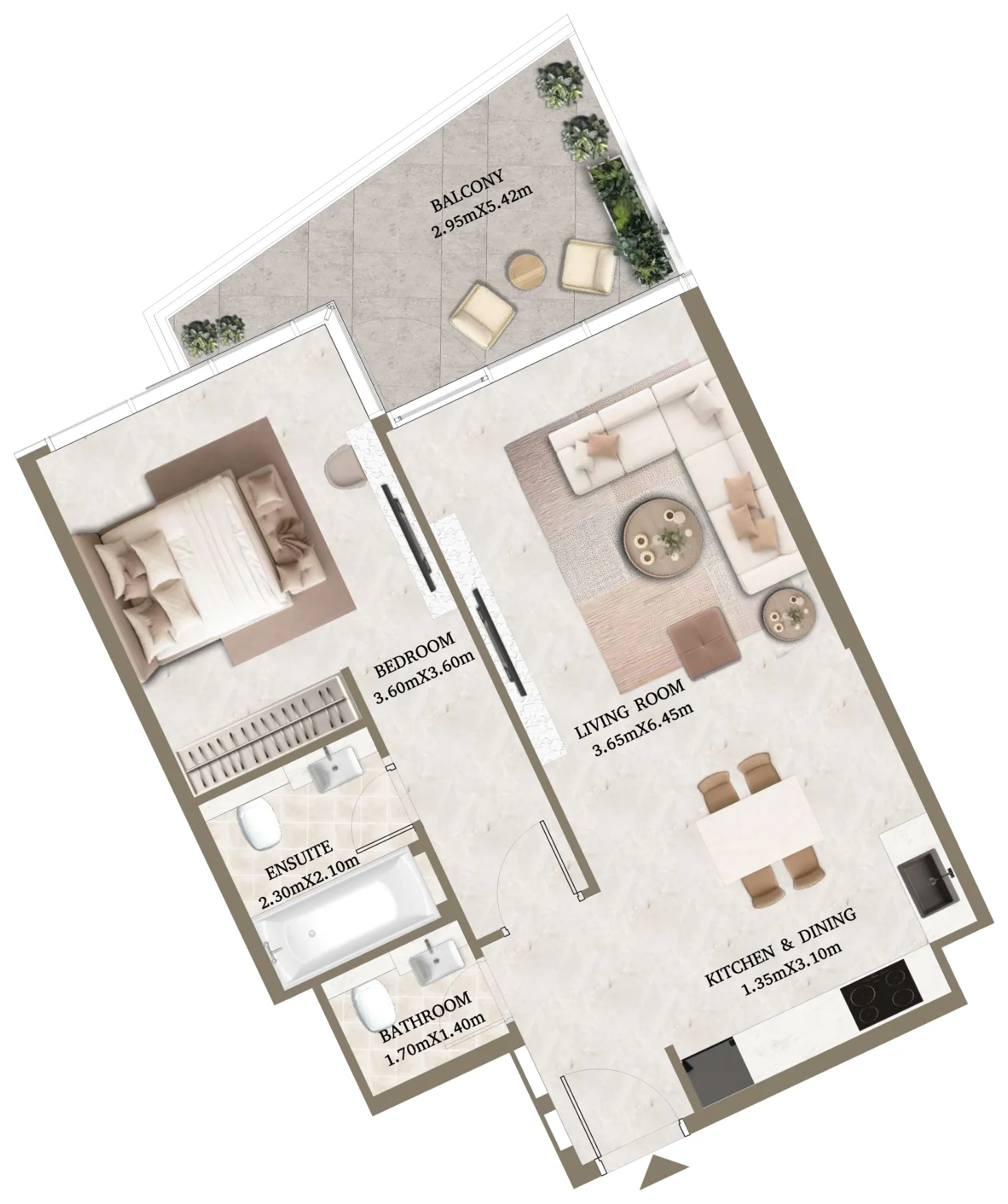 1 bedroom layout