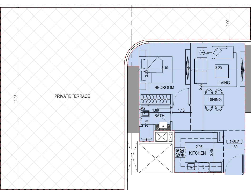 1 bedroom layout