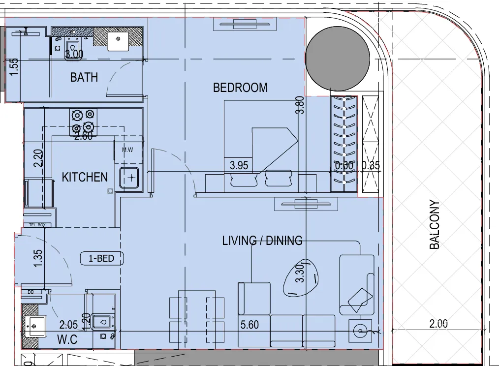 1 bedroom layout