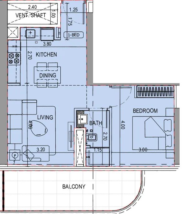 1 bedroom layout