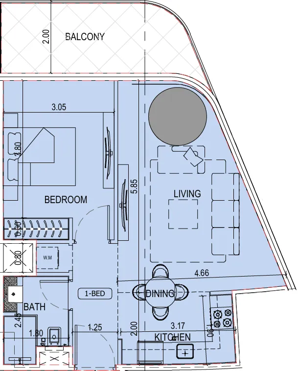 1 bedroom layout