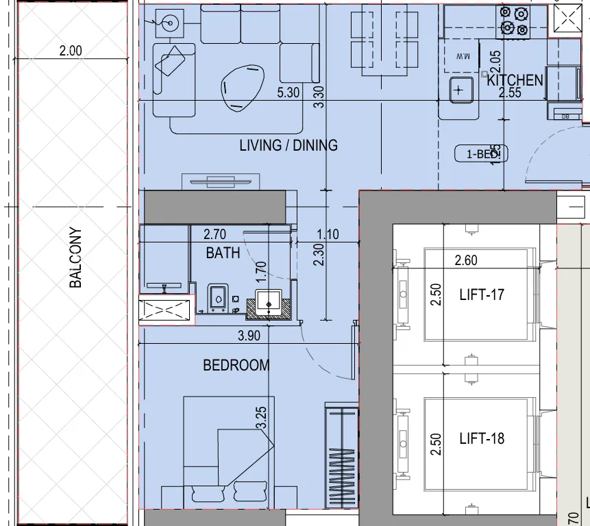 1 bedroom layout