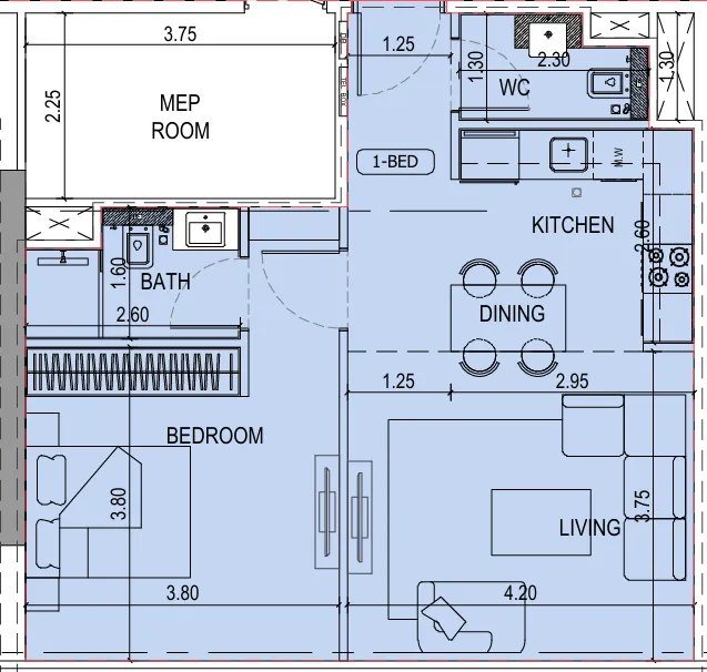 1 bedroom layout