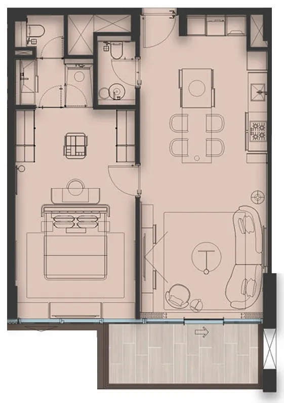 1 bedroom layout