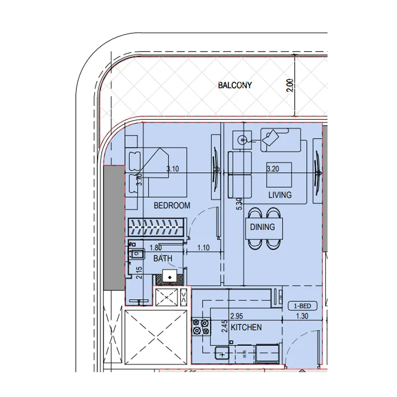 1 bedroom layout